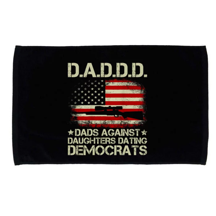 Daddd Gun Dads Against Daughters Dating Democrats USA Flag Microfiber Hand Towel