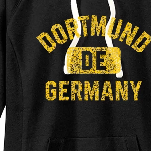 Dortmund Germany De Gym Style Distressed Amber Women's Fleece Hoodie