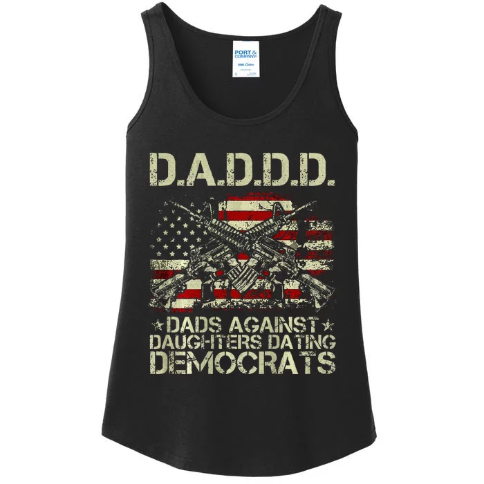 Daddd Gun Dads Against Daughters Dating Democrats Ladies Essential Tank