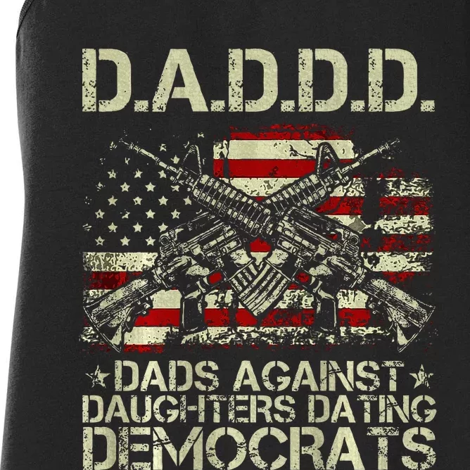 Daddd Gun Dads Against Daughters Dating Democrats Women's Racerback Tank