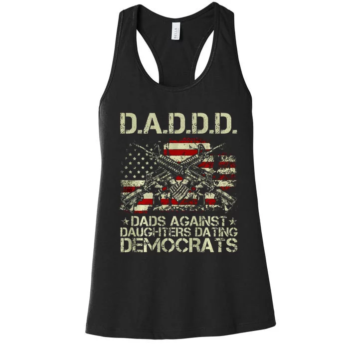 Daddd Gun Dads Against Daughters Dating Democrats Women's Racerback Tank