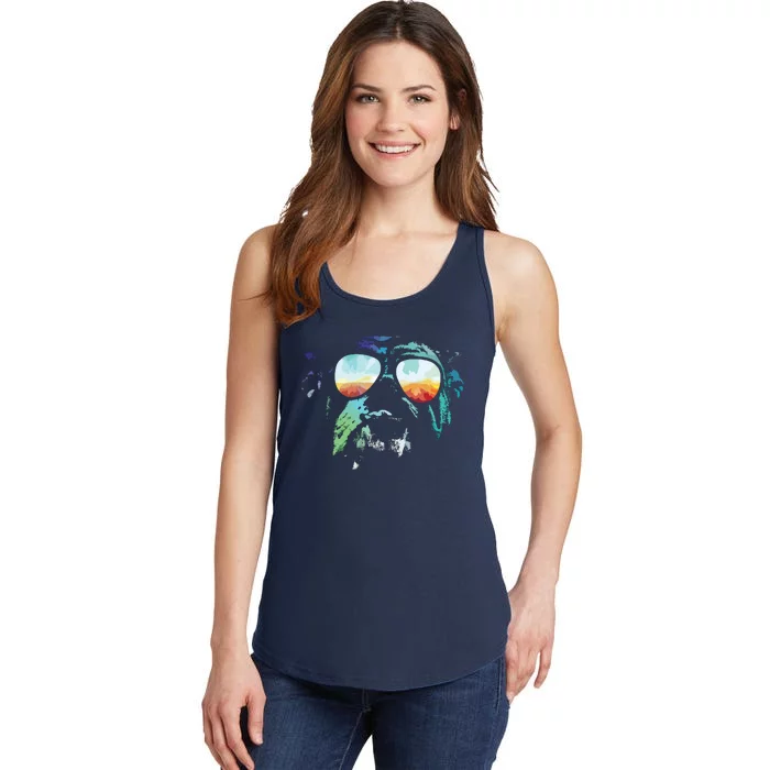 Disco Groovy English Bulldog Dog Gift Ladies Essential Tank