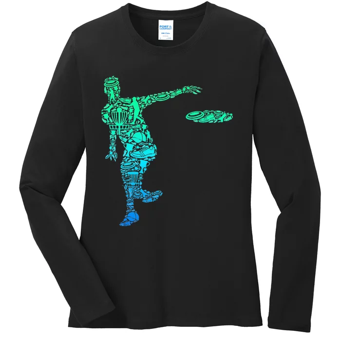 Disc Golf Frisbee Ladies Long Sleeve Shirt