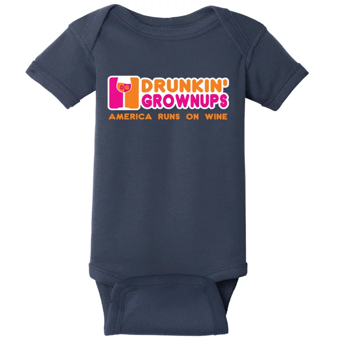 Drunken Grownups Funny Wine Shirts Drinking Gifts Baby Bodysuit