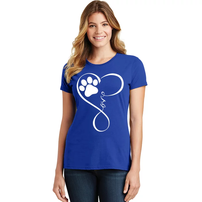 Dog Gift Fun Pawprint Design Gift Love Dogs Gift Women's T-Shirt