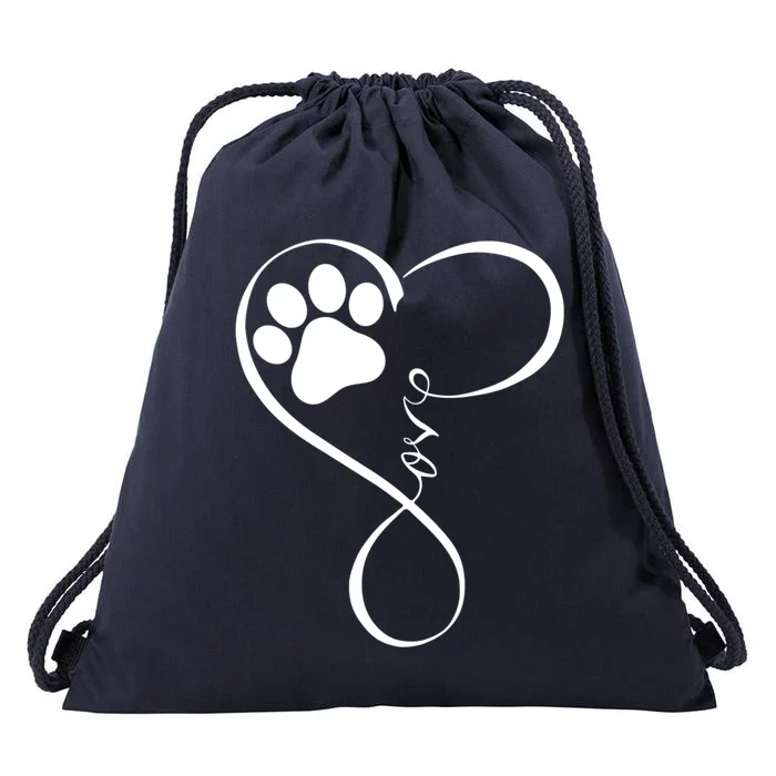 Dog Gift Fun Pawprint Design Gift Love Dogs Gift Drawstring Bag