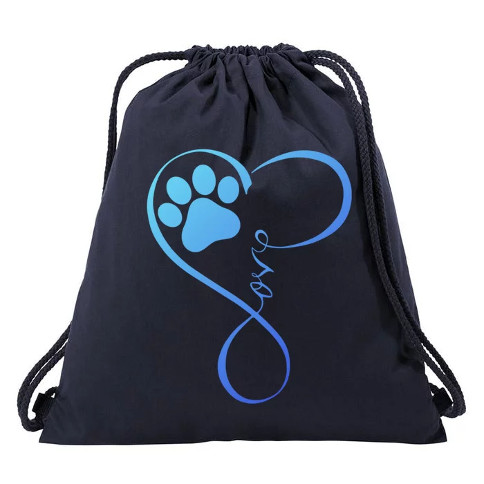 Dog Gift Fun Pawprint Design Gift Love Dogs Gift Drawstring Bag