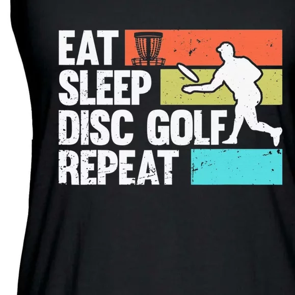 Disc Golf Funny May The Course Be With You Ladies Essential Flowy Tank