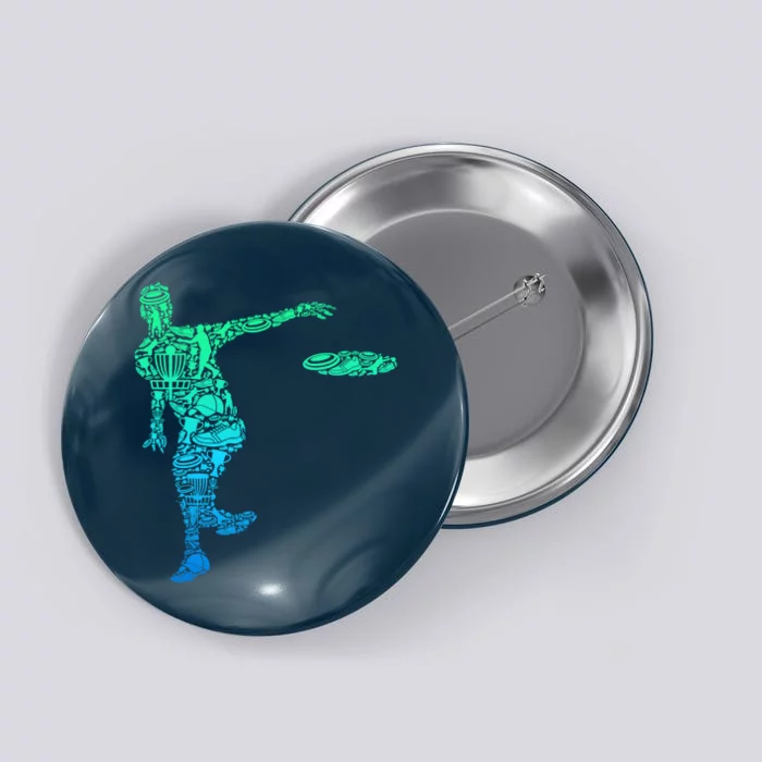 Disc Golf Frisbee Boy Button