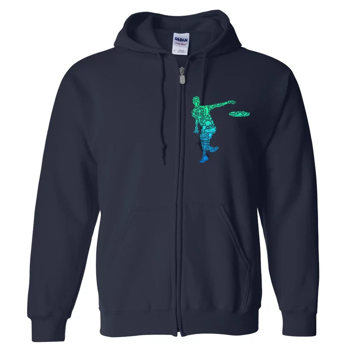 Disc Golf Frisbee Boy Full Zip Hoodie