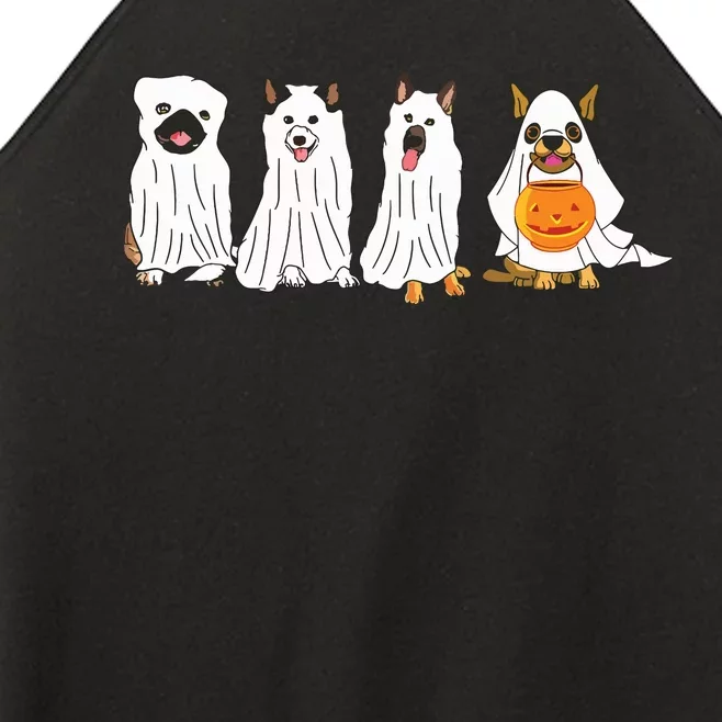 Dog Ghost Funny Halloween Mummy Dog Lover Matching Family Women’s Perfect Tri Rocker Tank