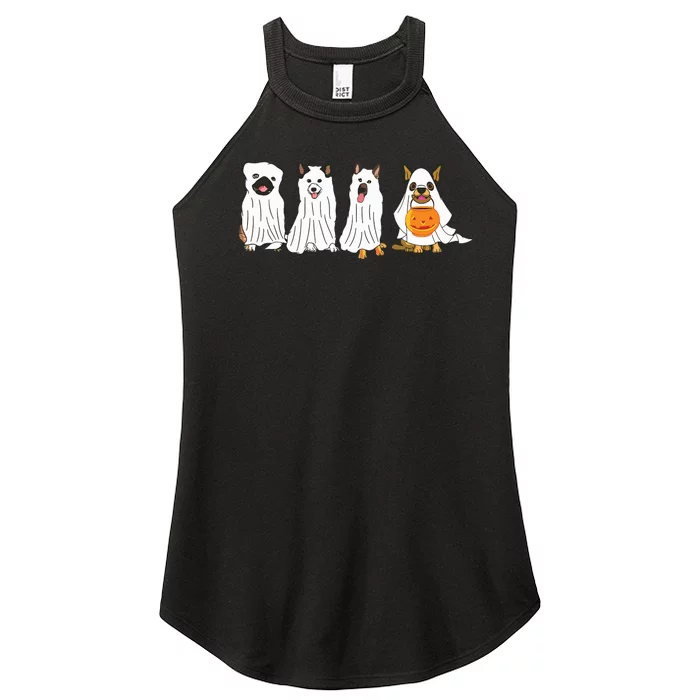 Dog Ghost Funny Halloween Mummy Dog Lover Matching Family Women’s Perfect Tri Rocker Tank