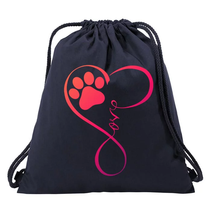 Dog Gift Fun Pawprint Design Gift Love Dogs Gift Drawstring Bag