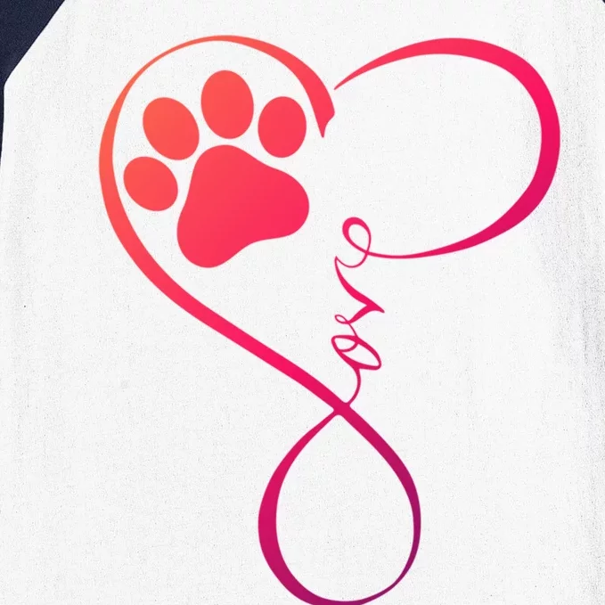 Dog Gift Fun Pawprint Design Gift Love Dogs Gift Baseball Sleeve Shirt