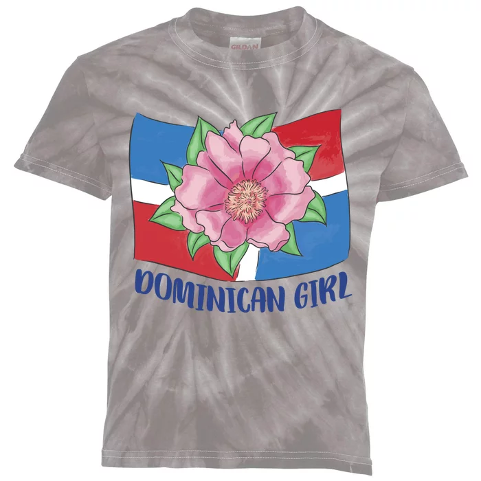 Dominican Girl Flag Kids Tie-Dye T-Shirt