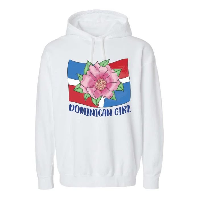 Dominican Girl Flag Garment-Dyed Fleece Hoodie