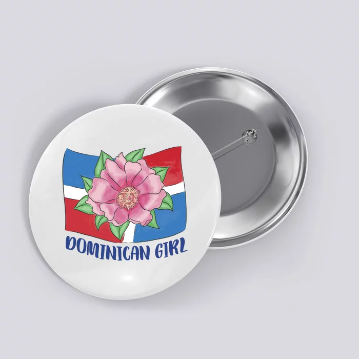 Dominican Girl Flag Button