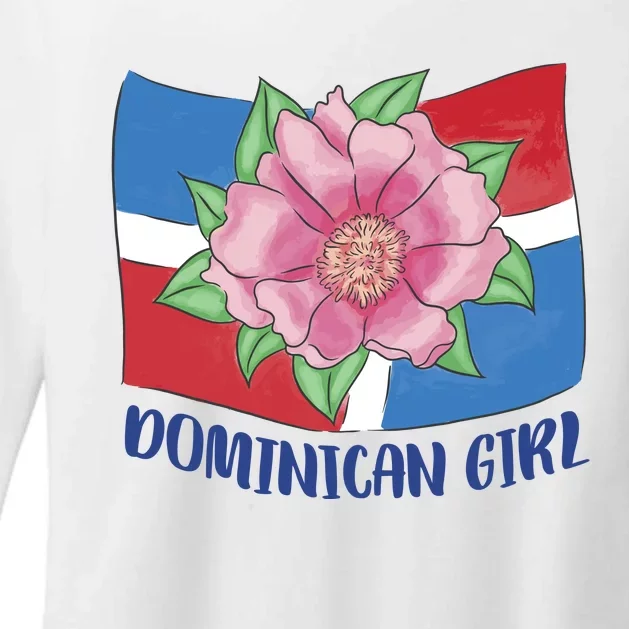 Dominican Girl Flag Womens CVC Long Sleeve Shirt