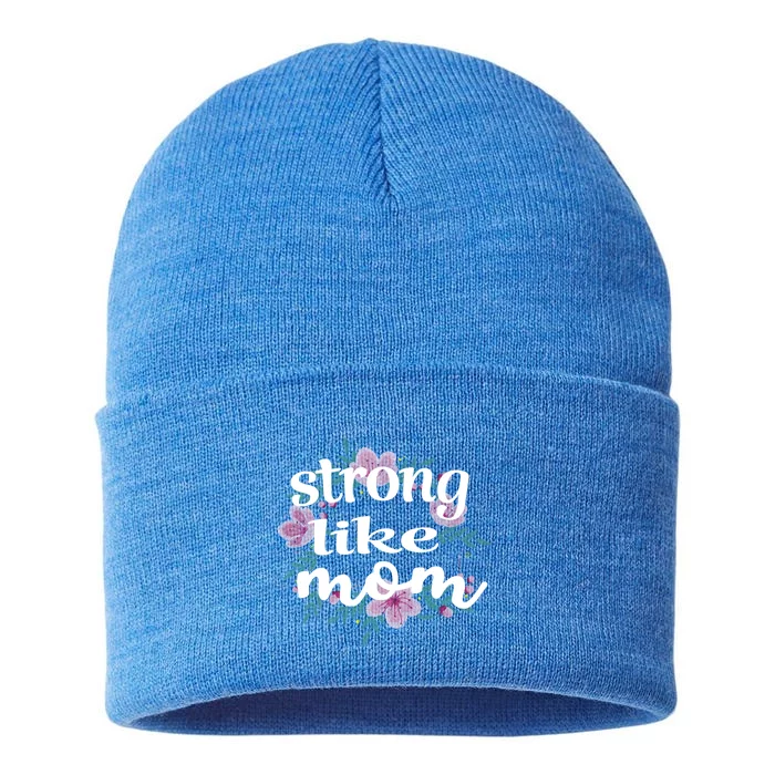 Daughter Gift From Mom To My Daughter Strong Like Mom Gift Sustainable Knit Beanie