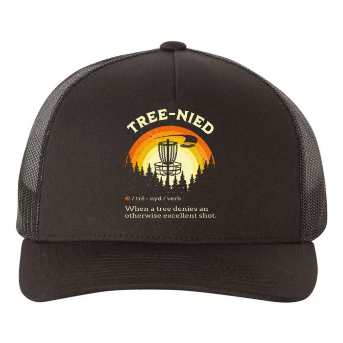 Disc Golf Funny Stupid Tree Treenied Yupoong Adult 5-Panel Trucker Hat