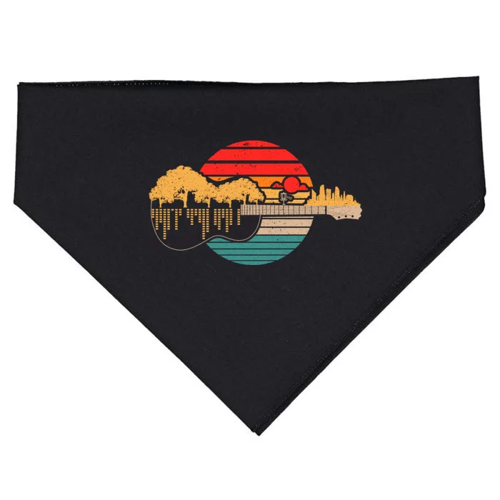 Disc Golf Flying Disc Disc Golf Sunset Guitar USA-Made Doggie Bandana