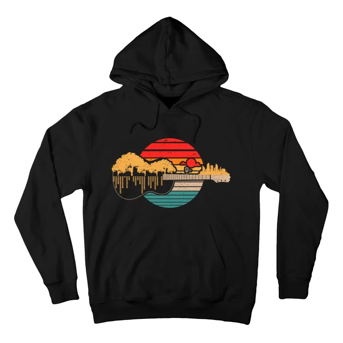 Disc Golf Flying Disc Disc Golf Sunset Guitar Hoodie