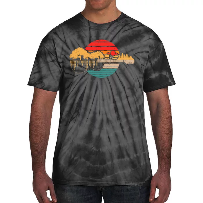 Disc Golf Flying Disc Disc Golf Sunset Guitar Tie-Dye T-Shirt