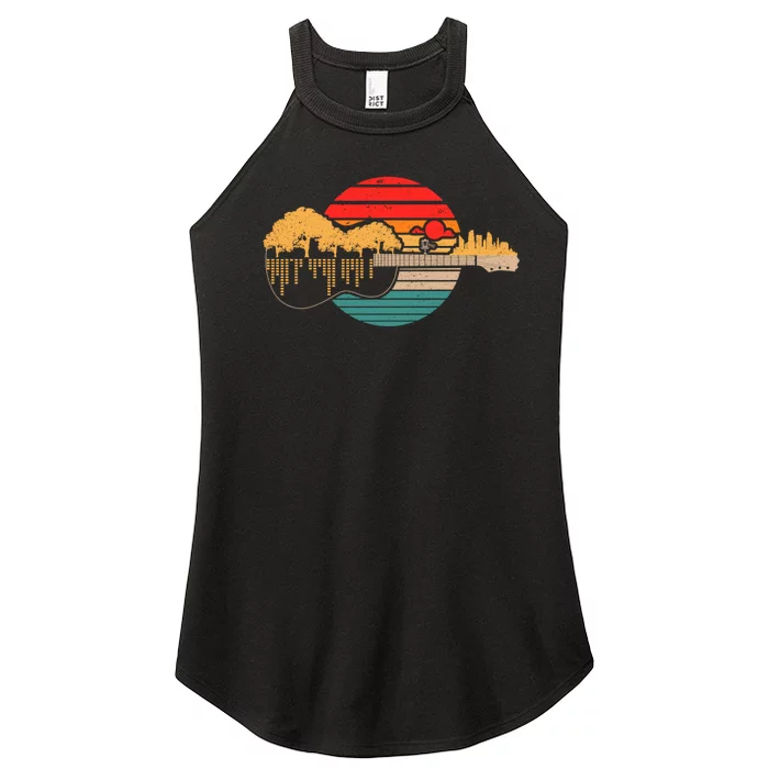 Disc Golf Flying Disc Disc Golf Sunset Guitar Women’s Perfect Tri Rocker Tank