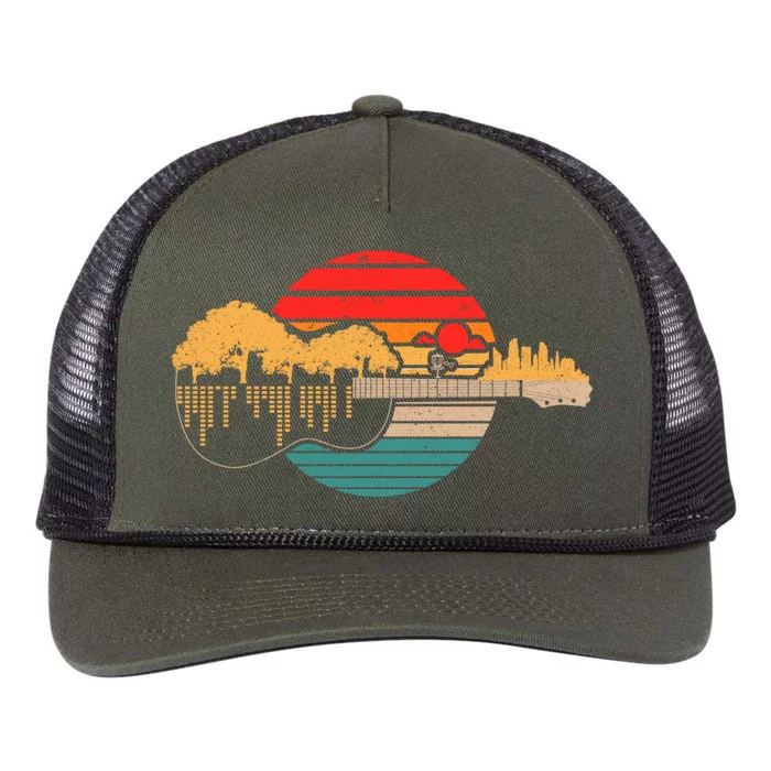 Disc Golf Flying Disc Disc Golf Sunset Guitar Retro Rope Trucker Hat Cap