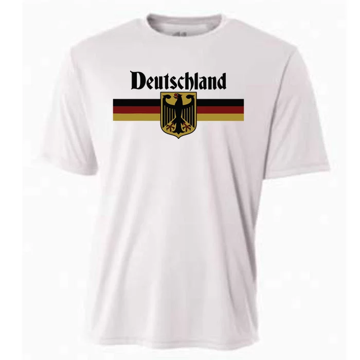 Deutschland Germany Flag Coat Of Arms Eagle Banner Vintage Cooling Performance Crew T-Shirt