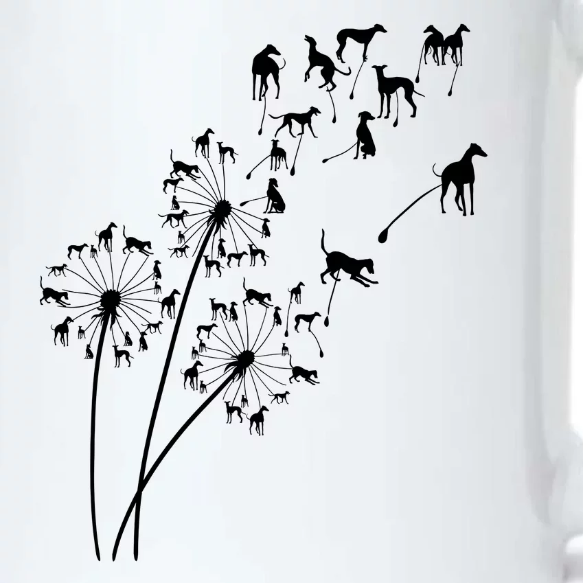 Dandelion Greyhound Flower Floral Greyhound Tree Black Color Changing Mug