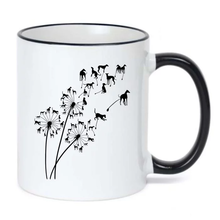 Dandelion Greyhound Flower Floral Greyhound Tree Black Color Changing Mug