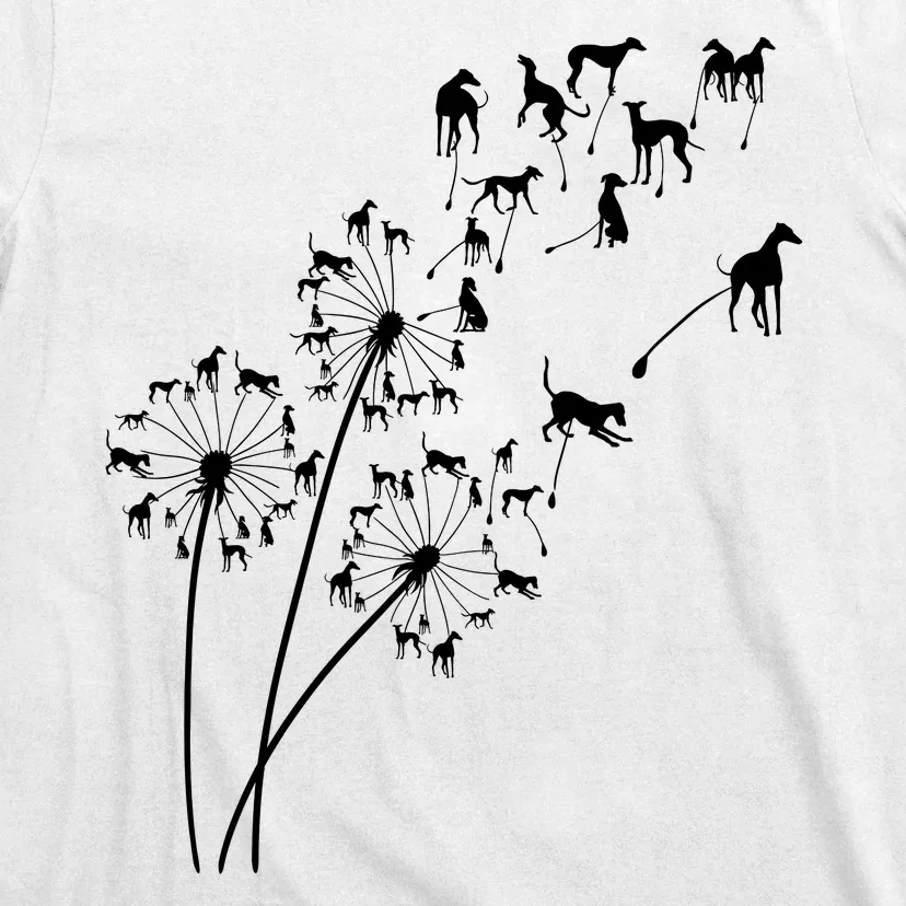 Dandelion Greyhound Flower Floral Greyhound Tree T-Shirt