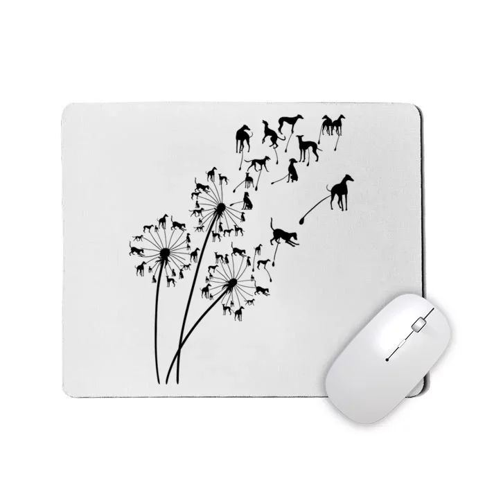 Dandelion Greyhound Flower Floral Greyhound Tree Mousepad