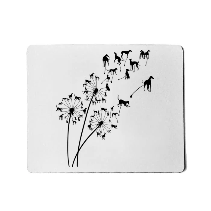 Dandelion Greyhound Flower Floral Greyhound Tree Mousepad