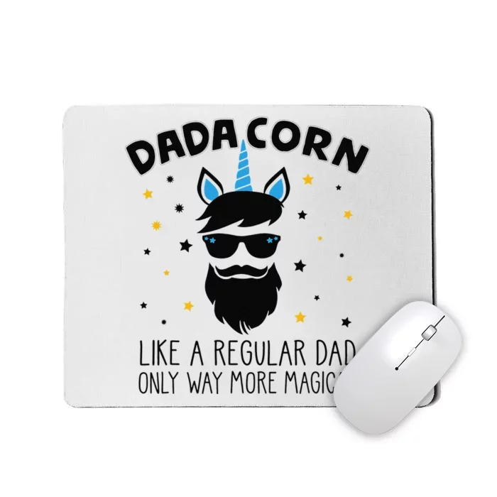 Dadacorn Gift Father's Day Daddy Beard Graphic Dad Unicorn Mousepad