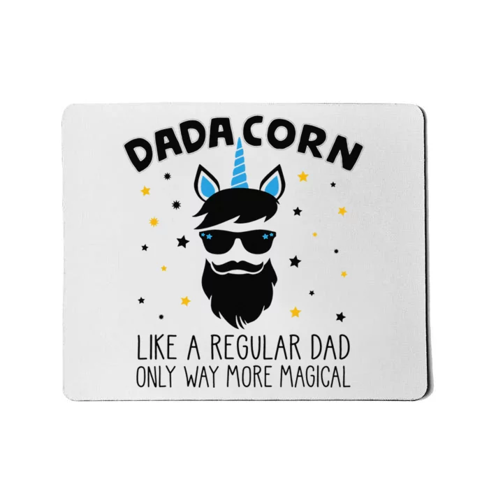 Dadacorn Gift Father's Day Daddy Beard Graphic Dad Unicorn Mousepad