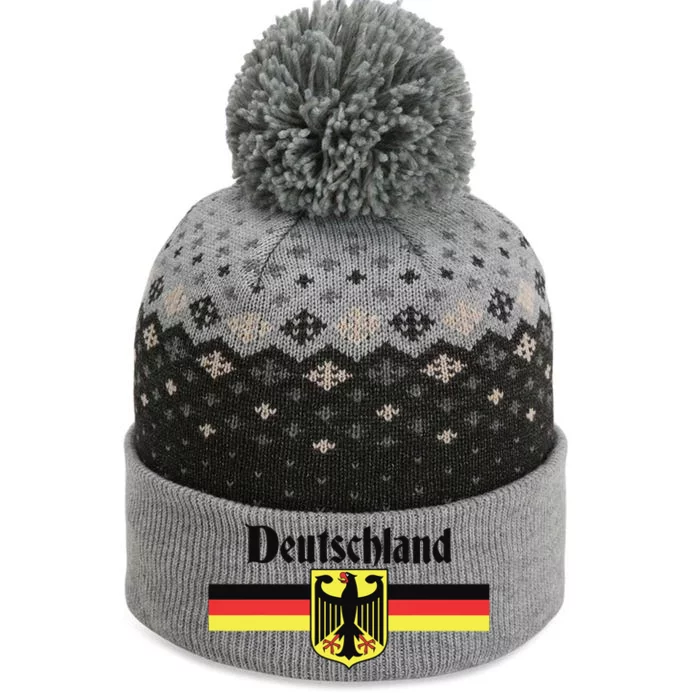 DEUTSCHLAND Germany Flag Coat Of Arms Eagle Banner Vintage The Baniff Cuffed Pom Beanie