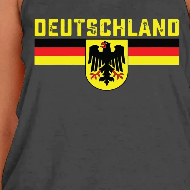 Deutschland Germany Flag Eagle German National Women's Knotted Racerback Tank