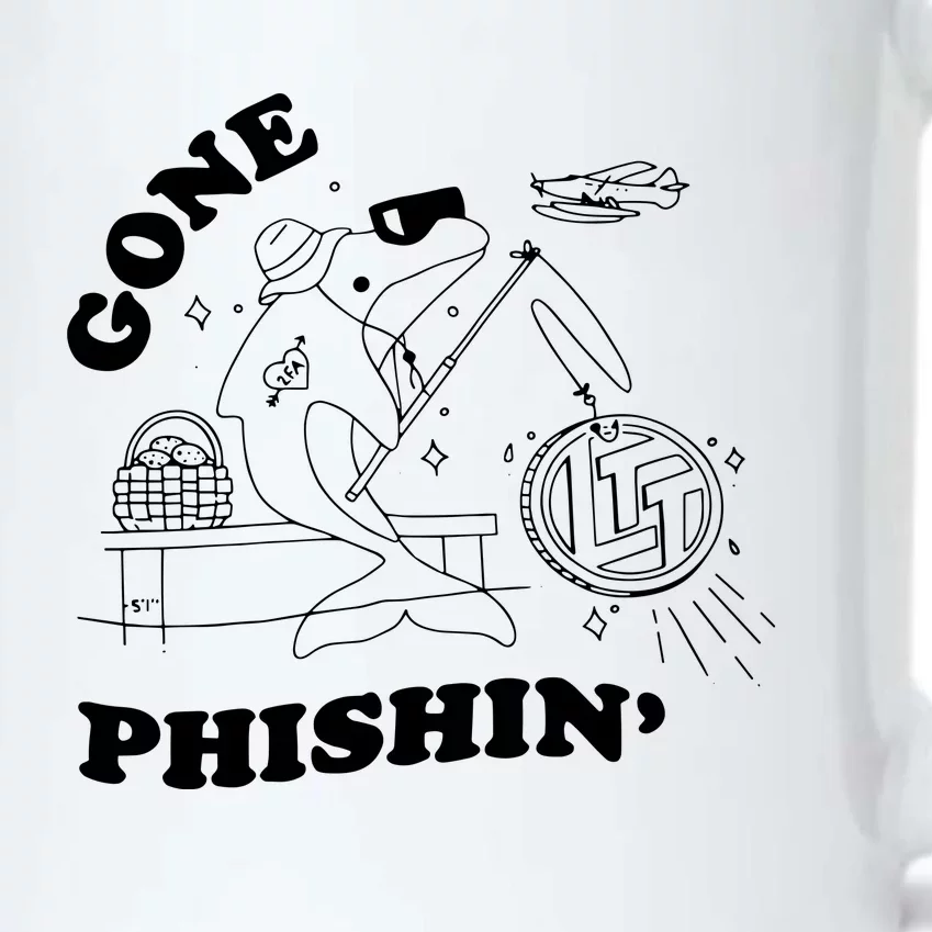 Dolphins Gone Fishin Black Color Changing Mug