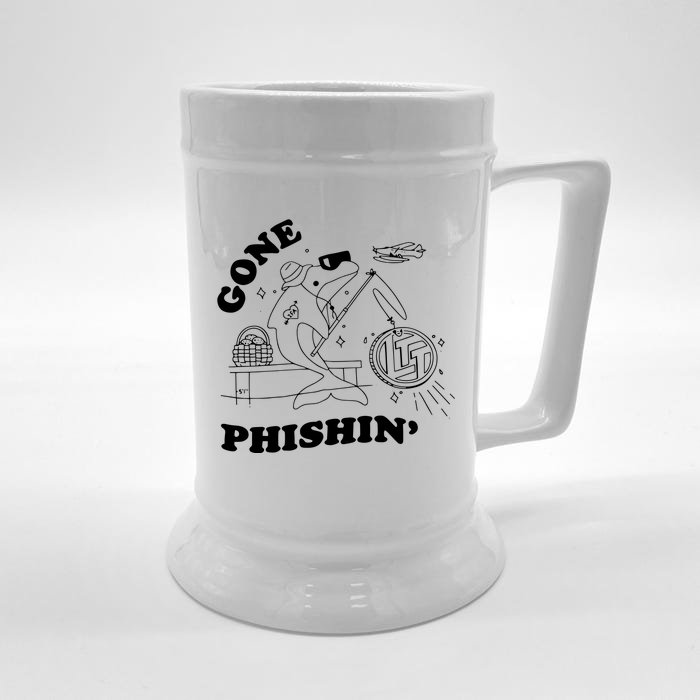 Dolphins Gone Fishin Front & Back Beer Stein