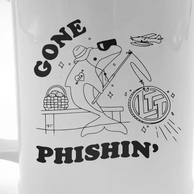 Dolphins Gone Fishin Front & Back Beer Stein