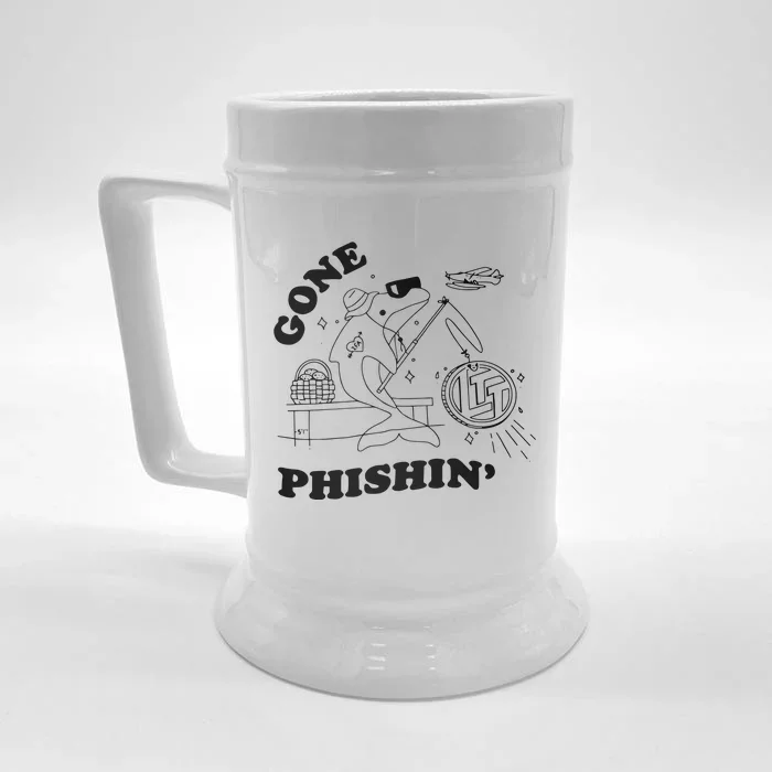 Dolphins Gone Fishin Front & Back Beer Stein