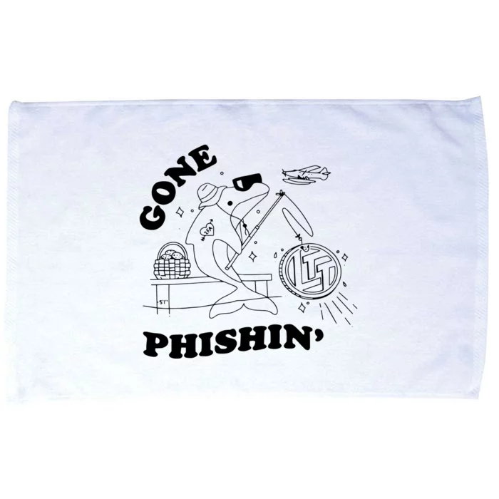 Dolphins Gone Fishin Microfiber Hand Towel