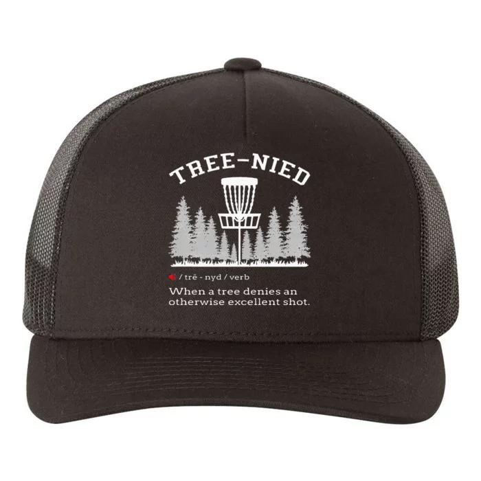 Disc Golf Funny Stupid Tree Treenied IV Yupoong Adult 5-Panel Trucker Hat