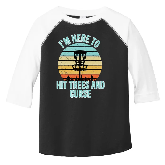 Disc Golf Funny Hit Trees and Curse Retro Disc Golf Gi Toddler Fine Jersey T-Shirt