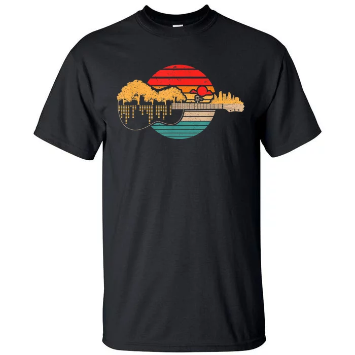 Disc Golf Flying Disc - Disc Golf Sunset Guitar Tall T-Shirt