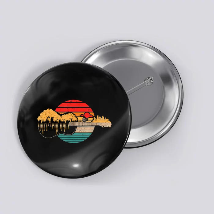 Disc Golf Flying Disc - Disc Golf Sunset Guitar Button