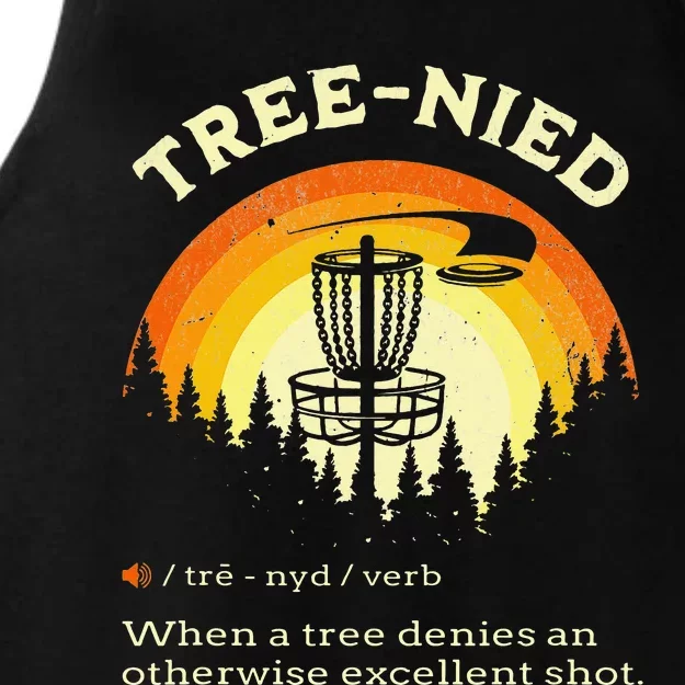 Disc Golf - Funny Stupid Tree Tree-nied Ladies Tri-Blend Wicking Tank