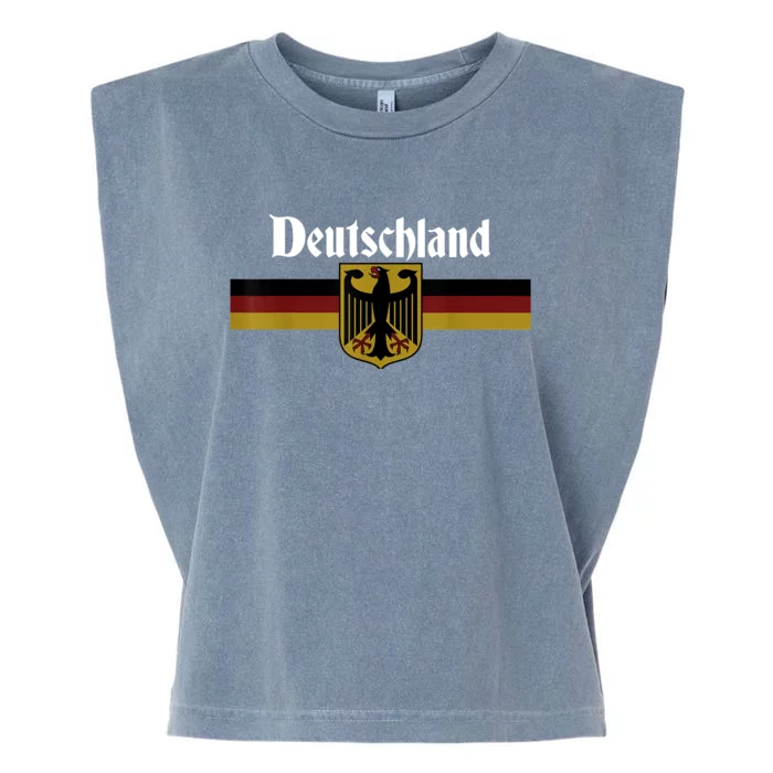 DEUTSCHLAND Germany Flag Coat of Arms Eagle Banner Vintage Garment-Dyed Women's Muscle Tee